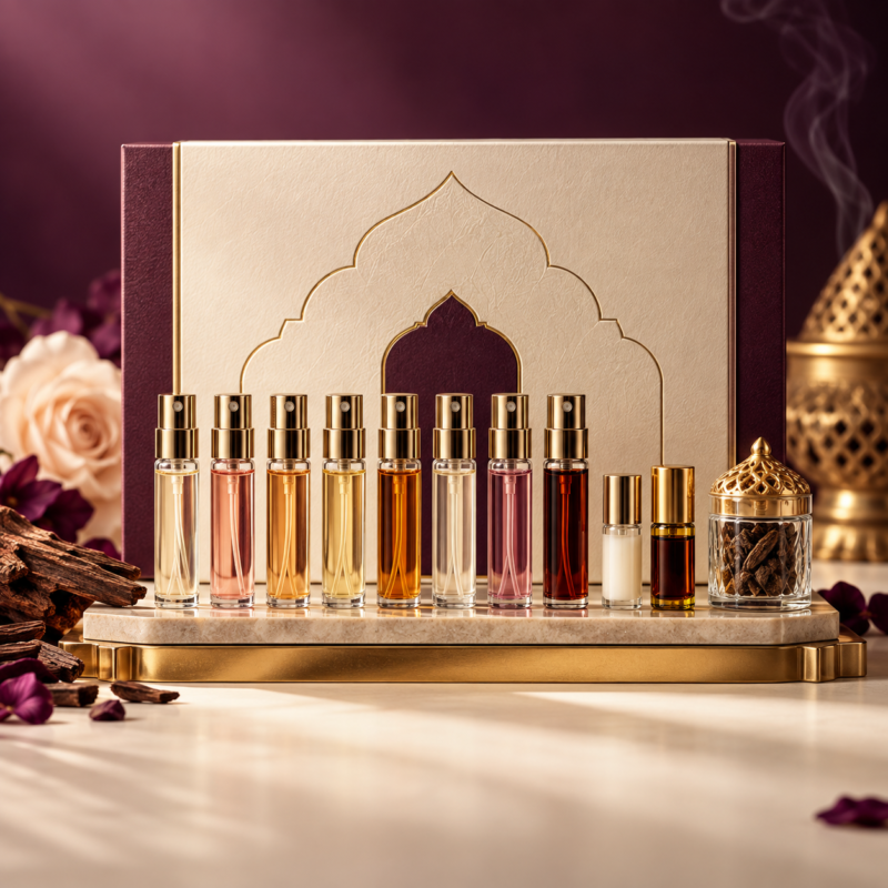 مجموعة تسترات EVIORA تشمل عينات عطور ومسك ودهن عود وبخور